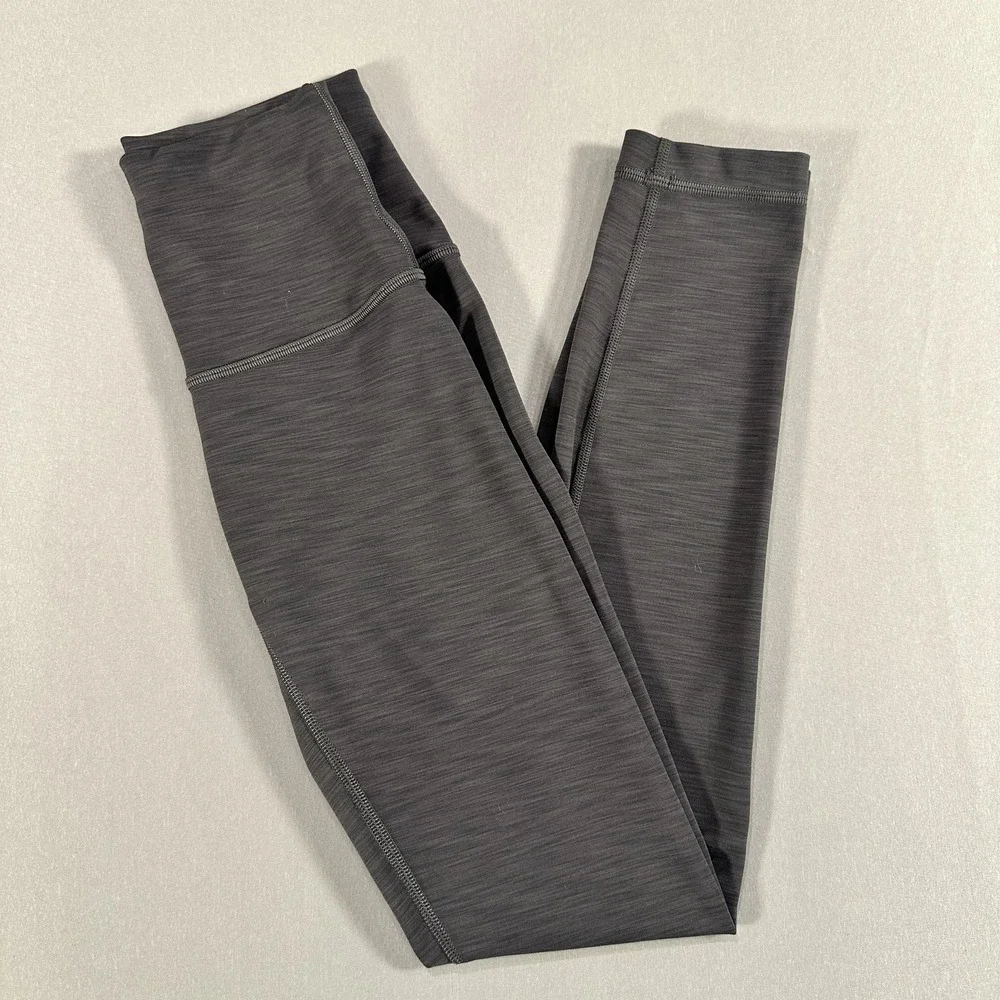 Lululemon Leggings Womens 2 Gray High Rise Ankle Nylon Spandex Yoga Running